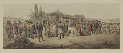 27559 Afbeelding van de maskerade van de studenten van de Utrechtse hogeschool ter gelegenheid van het 270-jarig ...